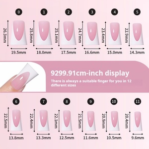 เล็บปลอมสไตล์ฝรั่งเศสขายดี สำหรับตกแต่งเล็บด้วยตัวเอง สีธรรมชาติ - Product Image 4