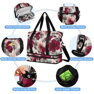 Hawaii Puakenikeni Custom Large Waterproof Polyester <b>Storage</b> Luggage Duffel Fitness Portable Travel Bag With Makeup Pouch - Product Image 5