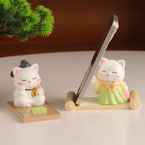 ที่วางโทรศัพท์รูปแมวกวัก ของตกแต่งโต๊ะเรซิ่น ของขวัญน่ารัก - Product Image 1