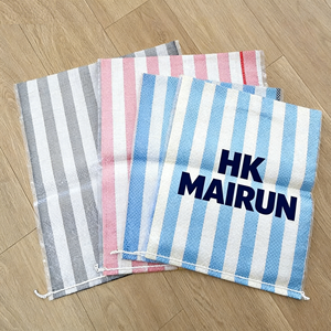 White and Black Recycled PP Woven Plastic Grain Sack Bags with Offset Printing 50kg - Product Image 2