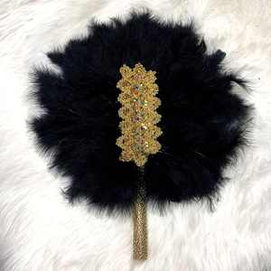 Abanicos de Plumas Suaves de Bambú Pintados a Medida al por Mayor de Fábrica, Estilo Pluma de Avestruz para Bodas - Product Image 5