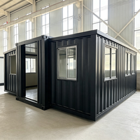 Maison préfabriquée portable et extensible de 20 pieds, maison mobile en conteneur avec 1 chambre, design moderne, cuisine, salle de bain