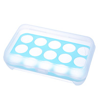 Boîte de rangement pour œufs, 15 compartiments, empilable, en plastique, avec couvercle à clipser, pour utilisation au réfrigérateur de cuisine