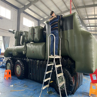 Réplique gonflable décorative d'obus/canon d'artillerie pour l'extérieur / Modèle gonflable de véhicule lanceur pour l'entraînement et les exercices