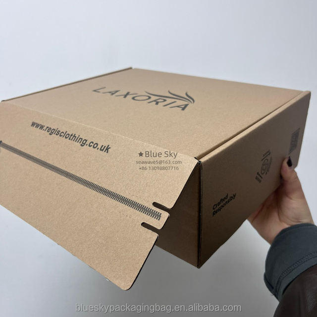 Custom Square Small Electronics Packaging Shipping Boxes E-commerce Corrugated Cartons with Tear Strip for Wholesale
