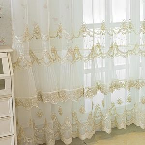 Di lusso stile europeo increspato <span class=keywords><strong>tende</strong></span> di pizzo <span class=keywords><strong>con</strong></span> mantovana elegante KMSG ricamato <span class=keywords><strong>tende</strong></span> trasparenti per soggiorno e camera da letto - Product Image 3