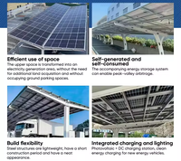 Structure de montage solaire en acier au carbone galvanisé à chaud pour carport, solution personnalisée pour grands parkings
