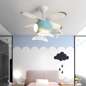 Ventilateur de plafond LED moderne et créatif en forme d'<span class=keywords><strong>avion</strong></span> de dessin animé, décoration simple, <span class=keywords><strong>lampe</strong></span> de plafond LED pour chambre d'enfant, chambre à coucher, lumières de ventilateur LED - Product Image 2