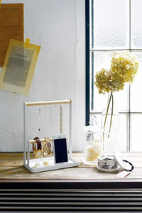 ชั้นวางเครื่องประดับสไตล์อาร์ตเดโค AURORA พร้อมตะขอสำหรับแขวนสร้อยคอและกำไลโลหะ ประกอบง่าย - Product Image 2