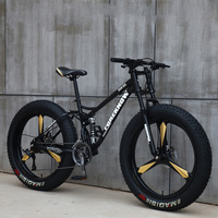 Vélo de montagne à suspension intégrale à prix avantageux, 26 pouces, 21 vitesses, double frein à disque, fourche à suspension intégrale, pneus gras 4.0, pour adultes