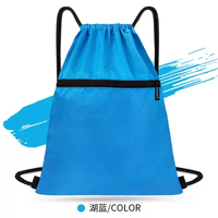 Sac à cordon rétractable en polyester 210D imperméable pour sports de plein air, durable, réutilisable, décontracté, pour voyage, fitness et gym