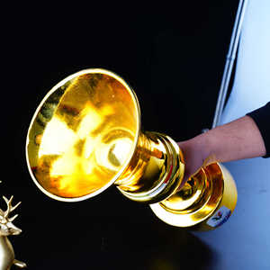 Trofeo de la Copa Italia de Fútbol, Personalizado en Metal Dorado, Premio del Campeonato <span class=keywords><strong>Italiano</strong></span> de Fútbol, Premio Perpetuo Ornamentado, Grabado Gratuito - Product Image 4