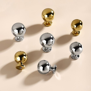 Poignées rondes en acier inoxydable plaqué zinc, poignées de tiroir de meuble antiques, petites poignées de porte de placard, boutons de porte de placard, boutons de boîte - Product Image 2