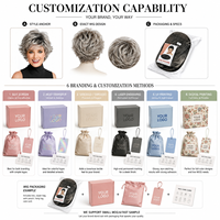 Perruque Courte Bouclée Effet Flip-Out Noir Gris Argenté Dégradé Fibre Résistante à la Chaleur Frange Latérale Femme OEM