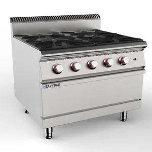 Heavybao-horno combinado de cocina de Gas profesional, 4 quemadores, Combi, para Comercial, Hotel, restaurante, Catering