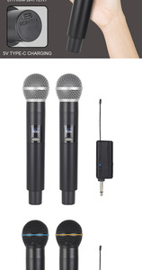 Microphone dynamique sans fil 2,4 G portable compatible multi-appareils avec haut-parleur karaoké <span class=keywords><strong>rechargeable</strong></span> Type-C pour fêtes à domicile - Product Image 4