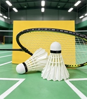 Volant de badminton professionnel de niveau tournoi, qualité OEM, en PU hybride, classe B, double couche sandwich, plumes d'oie, haute performance