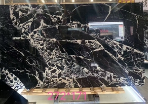 काले और सफेद मिलान के साथ हार्ड बबली काले प्राकृतिक संगमरमर - Product Image 4