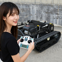 Pengiriman Gratis DIY 22HP Mini Robot Pemotong Rumput Segala Medan Bertenaga Bensin Penggerak Sendiri Kontrol Pemotongan Semua Medan Kualitas Tinggi