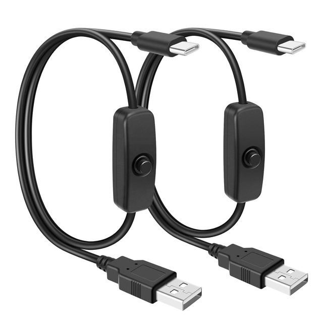 5V 3A USB Type C Switch Cable Charger Power 1M 3.3ft PVC Cable with Switch on OFF for LED Strip Lights Cable