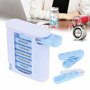 NBBLUESKY Pastillero Semanal de 28 Compartimentos, Organizador de Medicamentos de Plástico, Dispensador de Tabletas, Estuche - Product Image 4