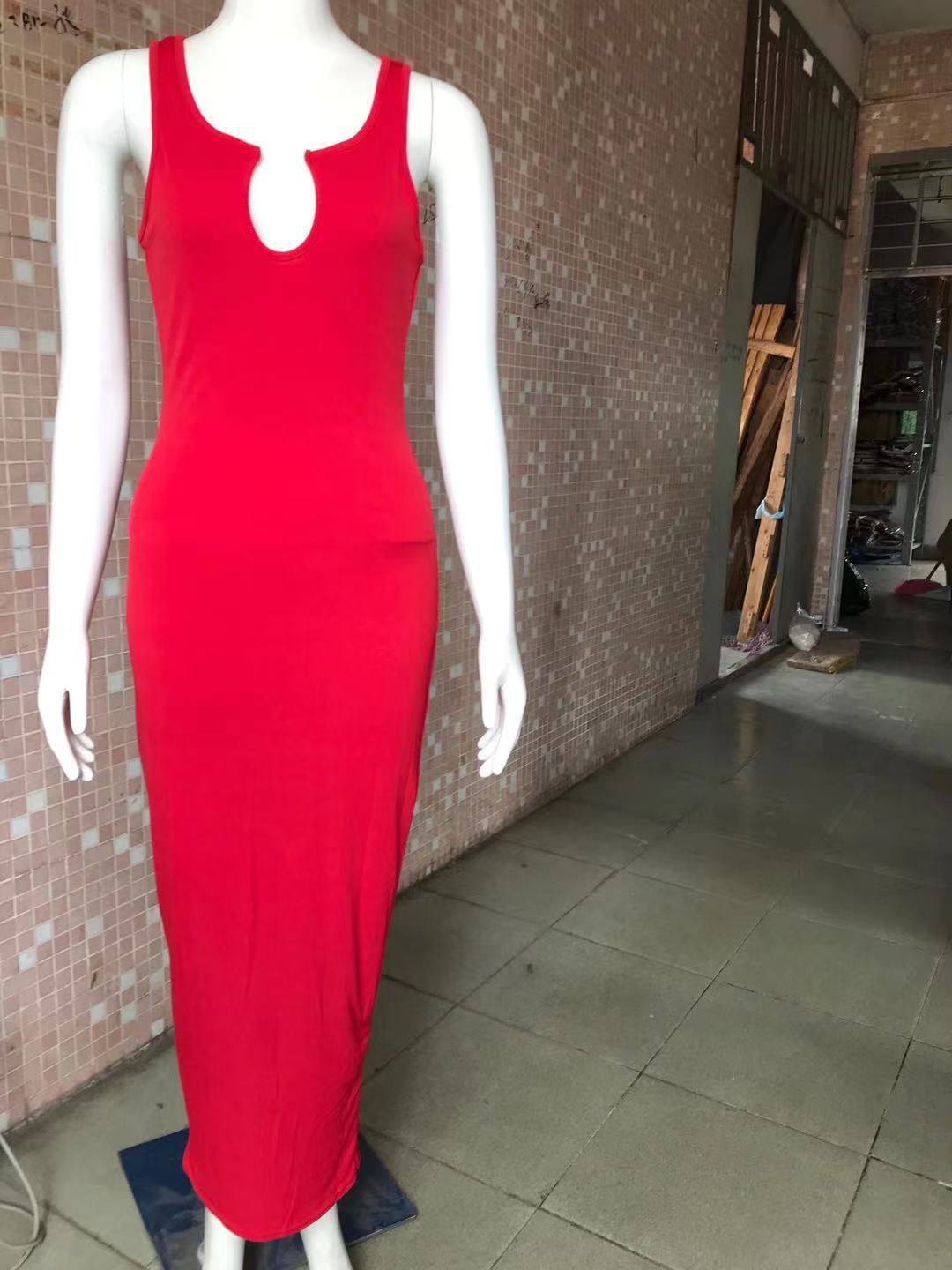 Red long dress