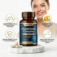 Capsules de Glutathion Complexe 350mg – Supplément Antioxydant avec Vitamine C et Acide Alpha-Lipoïque pour la Santé de la Peau