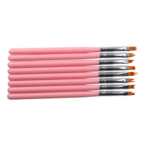 Pinceau à ongles floral ombré en forme de pétale, multifonctionnel, manche en plastique rose, nylon, pour peinture dégradée, outil de manucure professionnel - Product Image 2