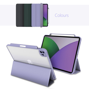 Ultra Slim trong suốt rõ ràng Bìa sinh thái thân thiện PU da Kid trường hợp máy tính bảng với chủ bút chì cho Apple <span class=keywords><strong>iPad</strong></span> Pro 11 không khí 5 2024 - Product Image 4