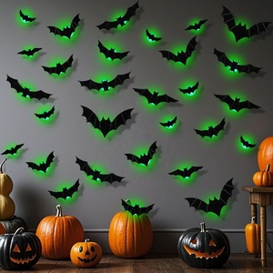 Lámpara de pared con luz nocturna LED 3D en forma de murciélago, calcomanía con efecto estéreo - Product Image 5