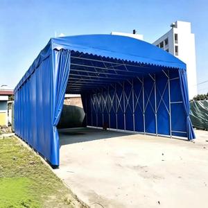 โครงเหล็กชุบสังกะสีแบบกำหนดเอง พร้อมผ้าคลุม PVC กันน้ำ สำหรับคลังสินค้ากลางแจ้ง แบบเต็นท์พับเก็บได้ - Product Image 4