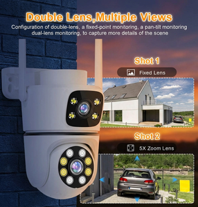 Caméra de surveillance WiFi PTZ à double objectif 4MP, suivi automatique des personnes, vision nocturne couleur, audio bidirectionnel, étanche IP66, intérieur et extérieur - Product Image 6