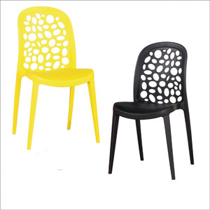 Pp Silla de comedor de ocio negro comedor apilables sillas al aire libre de plástico moderna cafetería de la silla de plástico - Product Image 4