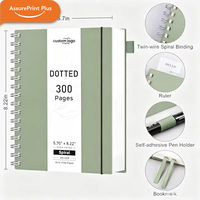 Cuaderno Personalizado con Logotipo, Tapa Dura A5, Espiral, Páginas Punteadas, 300 Páginas, Papel de 100 g/m², Libre de Ácido, Encuadernación con Doble Espiral