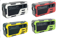 Radio d'alimentation à manivelle solaire Usb Rechargeable prévisions météo SOS alerte multibande Abs lampe de poche Led Camping lumières