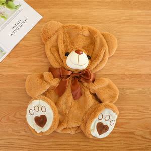 Schattige ongevulde pluche teddyberen pop met zachte leren huid, knuffelberen, zacht speelgoed, beren speelgoed cadeau's - Product Image 4