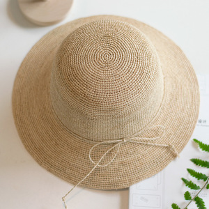 Mùa hè bên bờ biển bãi biển sun visor <span class=keywords><strong>hat</strong></span> nữ gấp 100% Nhập Khẩu Cọ Sợi Rơm Mũ - Product Image 6