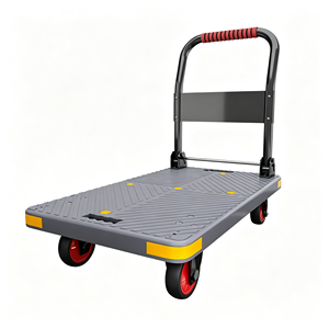 Heavy Duty Platform Truck Dolly, Foldable Flatbed Hand <b>Cart</b> with 360 Degree Swivel <b>Wheels</b>, Push <b>Cart</b> for Moving and Warehouse - Product Image 1