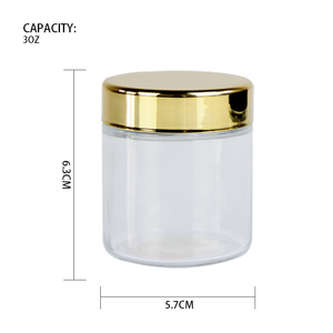 Trẻ Em Chống Dày Tường Lọ Thủy Tinh 3Oz Thẳng Hai Mặt Tròn Thủy Tinh Hoa Container Cr Nắp Cho 3.5G Hoa - Product Image 1