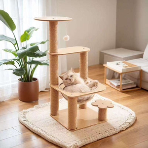Arbre d'activités pour chat multi-niveaux, adapté aux chatons, avec perchoir rond, nacelle de sommeil transparente en forme de <span class=keywords><strong>bulle</strong></span>, poteau à gratter en sisal anti-renversement - Product Image 4