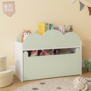 Nube diseño bebé niño habitación organizador <span class=keywords><strong>madera</strong></span> niños chico juguete caja de almacenamiento con librería - Product Image 1