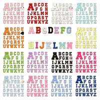 Patch autocollant en chenille pailletée, lettres de l'alphabet A-Z, couleur unie, 5,7 cm, à prix de gros, pour la décoration