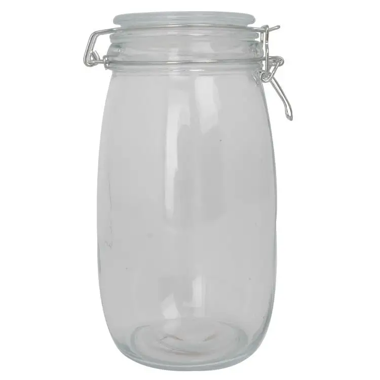 Glass Mason Jar Kín Kính Ống Đựng Thực Phẩm Lưu Trữ Lọ Thủy Tinh Với Niêm Phong Nắp Đậy Kín