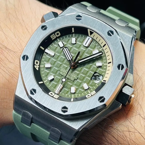 Nuevo Reloj Mecánico de Lujo de Alta Calidad, 100 Bar Resistente al Agua, 42 mm, Movimiento ETA, Reserva de Energía, Esfera Verde Luminosa, Correa de Goma, Super Diving - Product Image 4