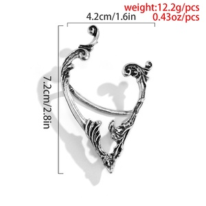 Boucles d'oreilles Punk Fairy Dark Elf sans perçage à clipser pour femme, couleur argent, style Gothique Halloween, manchette d'<span class=keywords><strong>oreille</strong></span>, bijoux <span class=keywords><strong>de</strong></span> fête - Product Image 4