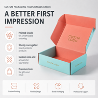 Boîte d'expédition personnalisée en carton ondulé imprimée en pastel avec marquage bicolore et approvisionnement en gros pour l'expédition de produits de beauté