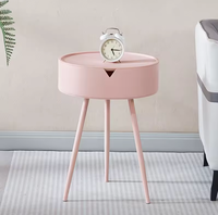 Table de ménage Table de chevet simple chambre Table de chevet ronde avec espace de rangement meubles de salon petites Tables basses
