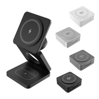 Station de charge sans fil pliable OEM 25W. Chargeurs magnétiques 3-en-1 pour téléphone, écouteurs et ordinateur portable (éco-responsable)