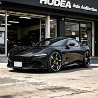 Jantes forgées monobloc style OE 20/21/22 pouces 5*114.3 pour Ferrari SF90, 5 branches, design Y-split, bicolores, noir brillant avec face usinée