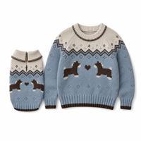 Ensemble de pulls doux personnalisés en tricot assortis pour femme et chien, vêtements pour animaux de compagnie, usine ODM OEM, vente en gros